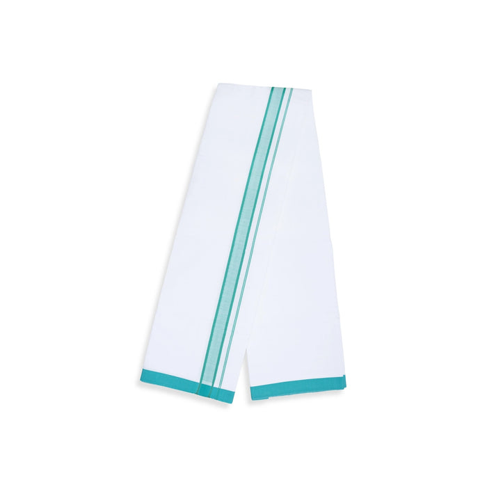 Veshti - 2 Mtr | White Colour Dhoti/ Fancy Border Vesti for Men - Veshti & Dhoti