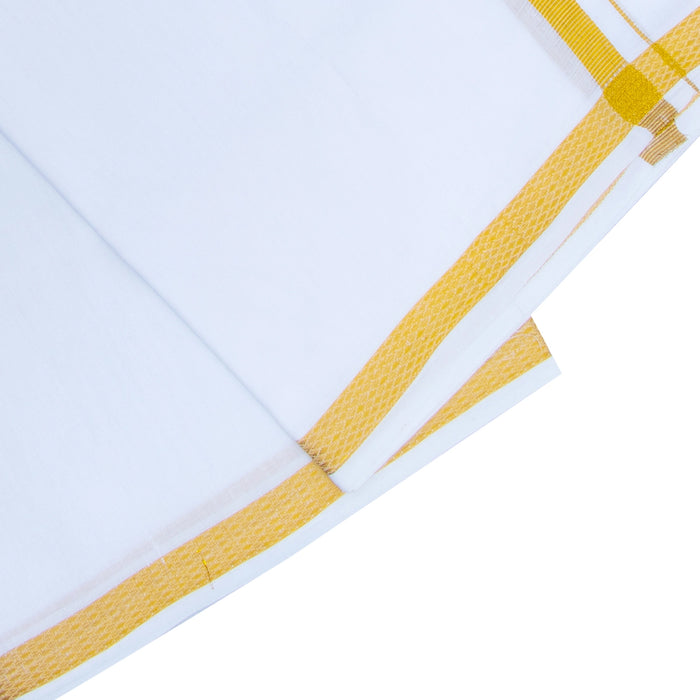 Veshti - 2 Mtrs | White Dhoti/ Jari Border Vesti for Men - Veshti & Dhoti