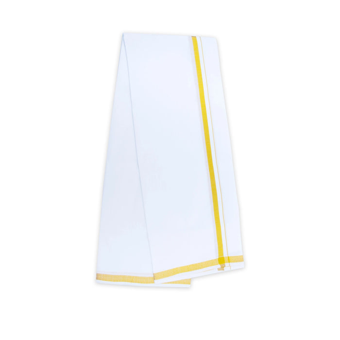 Veshti - 2 Mtrs | White Dhoti/ Jari Border Vesti for Men - Veshti & Dhoti