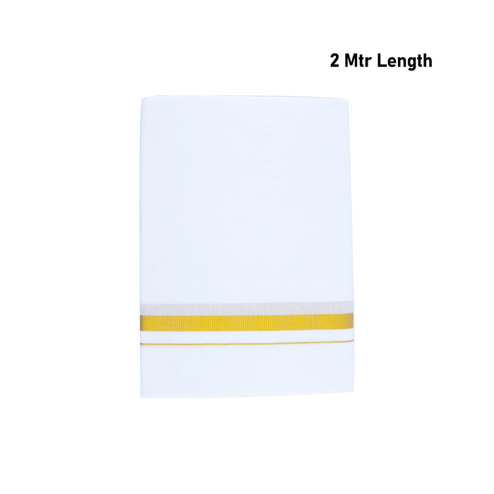 Veshti - 2 Mtrs | White Dhoti/ Jari Border Vesti for Men - Veshti & Dhoti