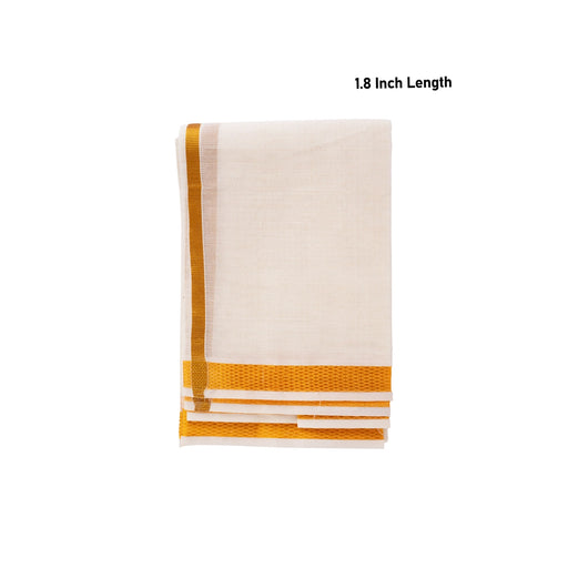 Towel - 1.8 Mtrs | Jari Border Design Thundu/ Half White Colour Gamcha/ Kasavu Shawl/ Angavastram for Men - Shawls & Towels