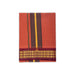 Veshti - 2 Mtrs | 3 Line Rudraksha Border Dhoti/ Dark Kavi Colour Vesti for Men - Veshti & Dhoti