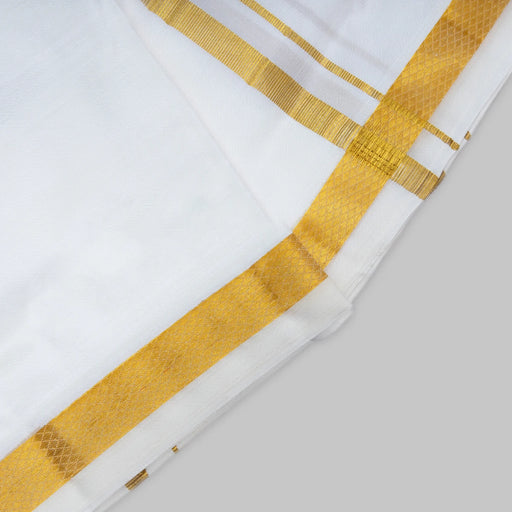 Angavastram - 2 Mtrs | Pure Silk Thundu/ Jari Border Towel/ Gamcha For Traditional Wear & Pooja Use - Shawls & Towels