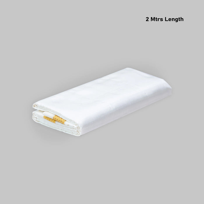 Angavastram - 2 Mtrs | Pure Silk Thundu/ Jari Border Towel/ Gamcha For Traditional Wear & Pooja Use - Shawls & Towels