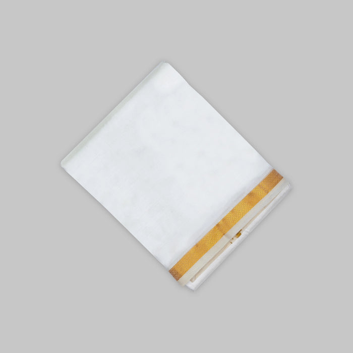 Veshti - 9 X 5 Yards | Pure Silk Dhoti/ Jari Border & Traditional Wear Vesti For Rituals & Festive Occasions - Veshti & Dhoti