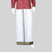 Veshti - 10 x 6 Yards | 10 Kan MayilKan Border Dhoti/ White Vesti for Men - Veshti & Dhoti