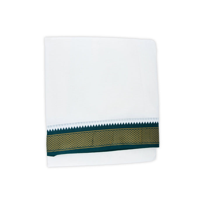 Veshti - 10 x 6 Yards | 7 Kan Mayilkan Dhoti/ Half White Colour Vesti for Men - Veshti & Dhoti