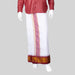 Veshti - 9 x 5 Yards | Korvai Jacquard Border Dhoti/ White Vesti for Men - Veshti & Dhoti