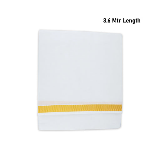 Veshti - 3.60 Mtrs | Half White Dhoti/ Jari Border Vesti for Men - Veshti & Dhoti