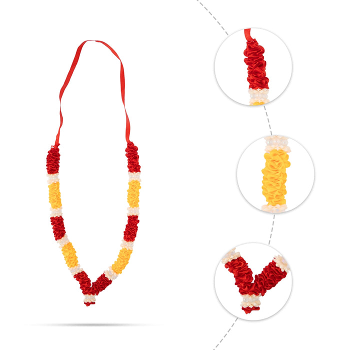 Cloth Mala - 8 Inches | Satin Garland/ Flower Garland/ Divine Decoration for God Idols & Spiritual Spaces
