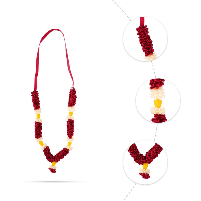 Artificial Garland - 8 Inches | Satin Mala/ Cloth Garland/ Floral Mala/ Fancy Mala for Spiritual Decor