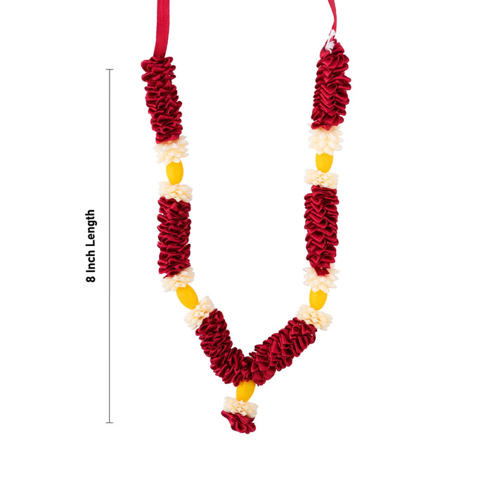 Artificial Garland - 8 Inches | Satin Mala/ Cloth Garland/ Floral Mala/ Fancy Mala for Spiritual Decor