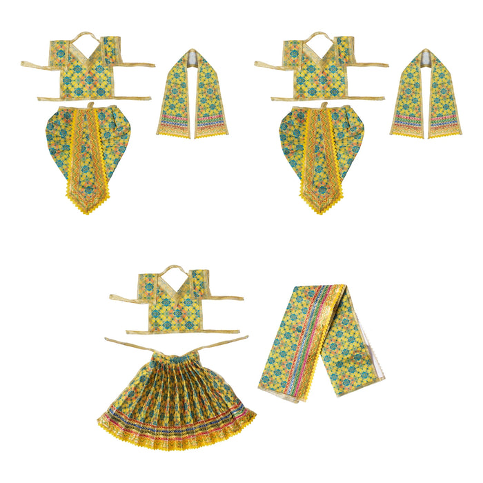 Ram Darbar Dress Set - 9 Inches | Lord Rama Darbar Idol Dress/ Decorative Vastram Set for Temple Alankaram