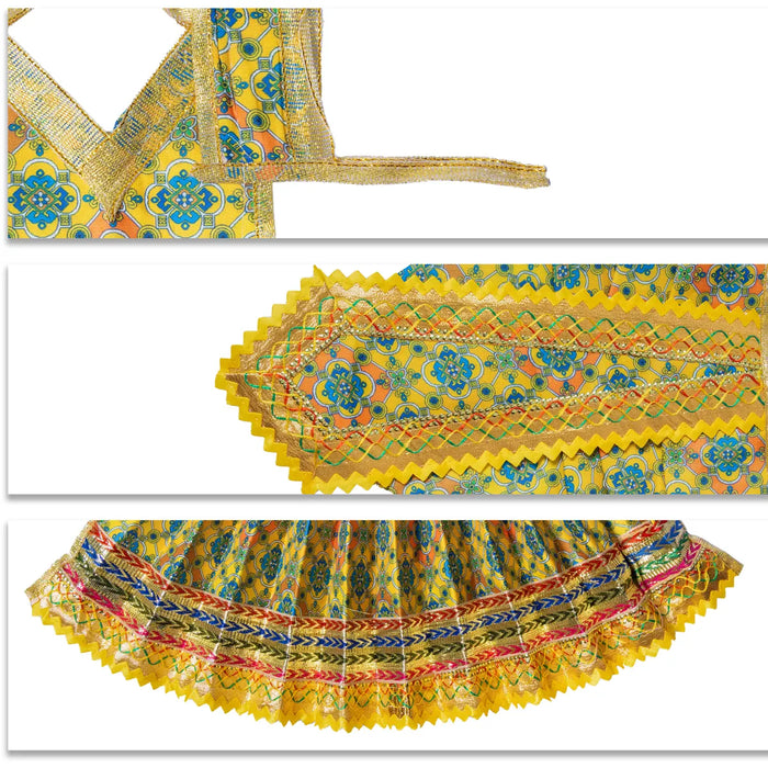 Ram Darbar Dress Set - 9 Inches | Lord Rama Darbar Idol Dress/ Decorative Vastram Set for Temple Alankaram