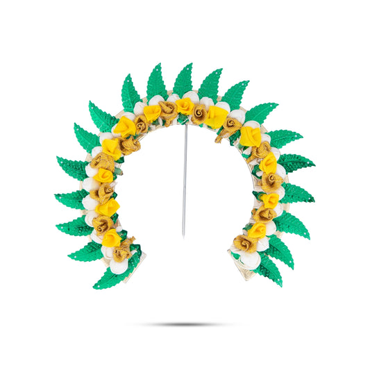 Hair Arch - 6.5 x 7 Inches | Malli Design Artificial Flower Arch/ Hair Accessory for Deity - Head & Face Accessories