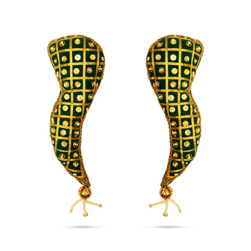 Vagamalai - 10 x 3 Inches | Cloth with Jari Design Deity Shoulder Decor/ Varalakshmi Amman Alangaram - Neck & Body Accessories