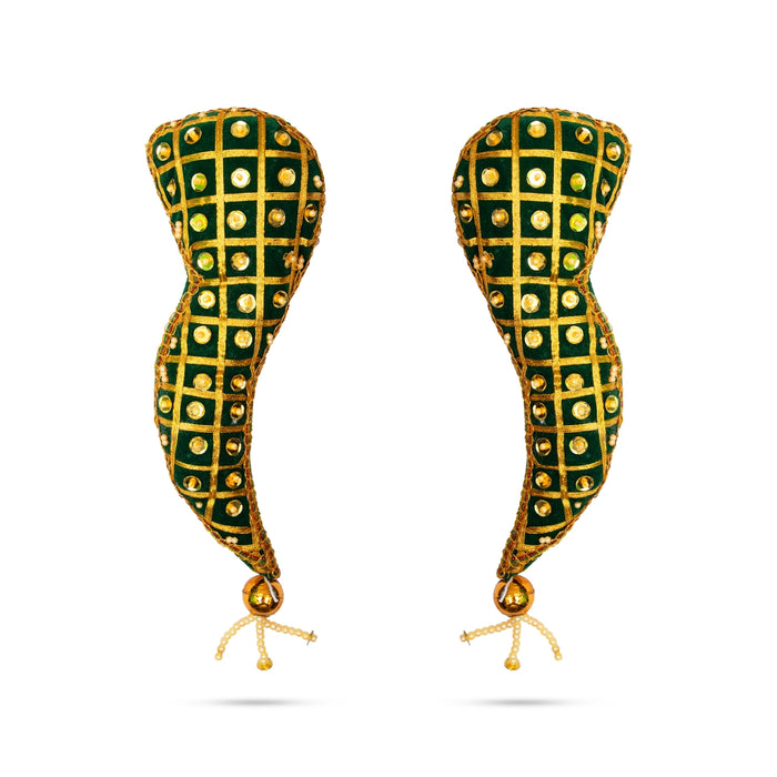 Vagamalai - 10 x 3 Inches | Cloth with Jari Design Deity Shoulder Decor/ Varalakshmi Amman Alangaram - Neck & Body Accessories