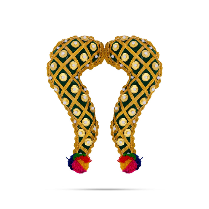 Vagamalai - 8 x 2.5 Inches | Cloth with Jari Design Deity Shoulder Decor/ Varalakshmi Amman Alangaram - Neck & Body Accessories