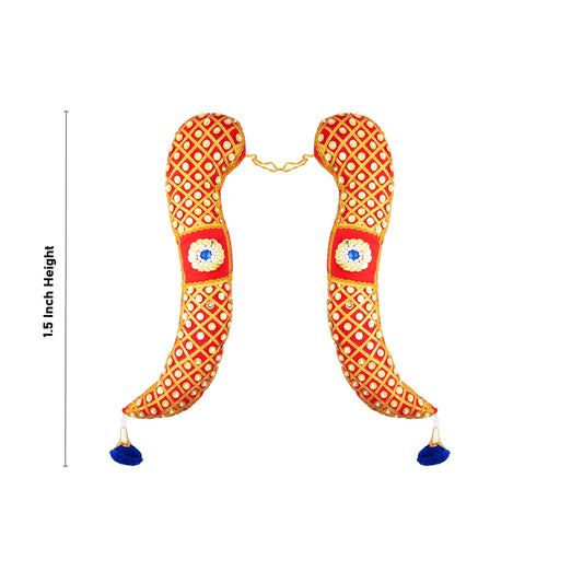Vagamalai - 1.5 Feet | Cloth With Jari Design Deity Shoulder Decor/ Varalakshmi Decor/ Amman Alangaram - Neck & Body Accessories