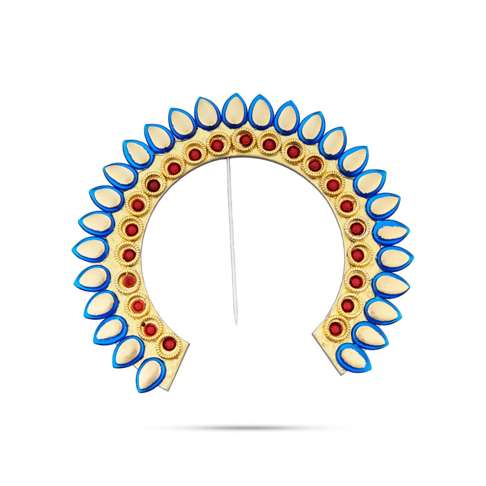 Hair Arch - 5.5 x 6 Inches | Stone Arch/ Hair Accessory/ Multicolour Stone Jewellery for Deity