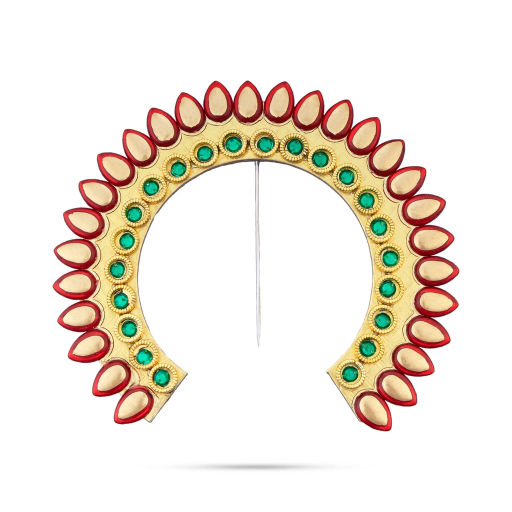 Hair Arch - 5.5 x 6 Inches | Stone Arch/ Hair Accessory/ Multicolour Stone Jewellery for Deity