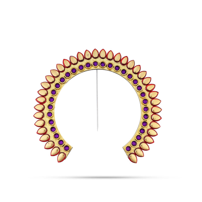 Hair Arch - 7.5 x 8 Inches | Stone Arch/ Hair Accessory/ Multicolour Stone Jewellery for Deity