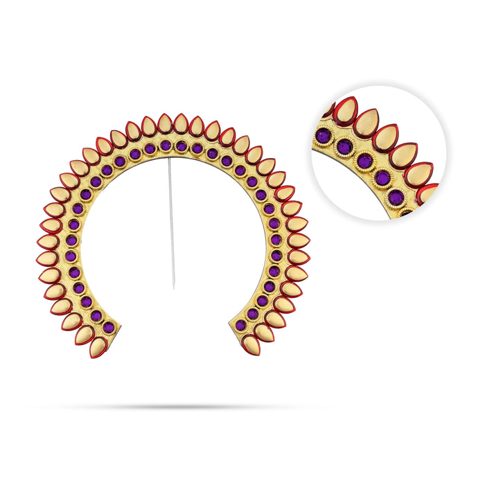 Hair Arch - 7.5 x 8 Inches | Stone Arch/ Hair Accessory/ Multicolour Stone Jewellery for Deity