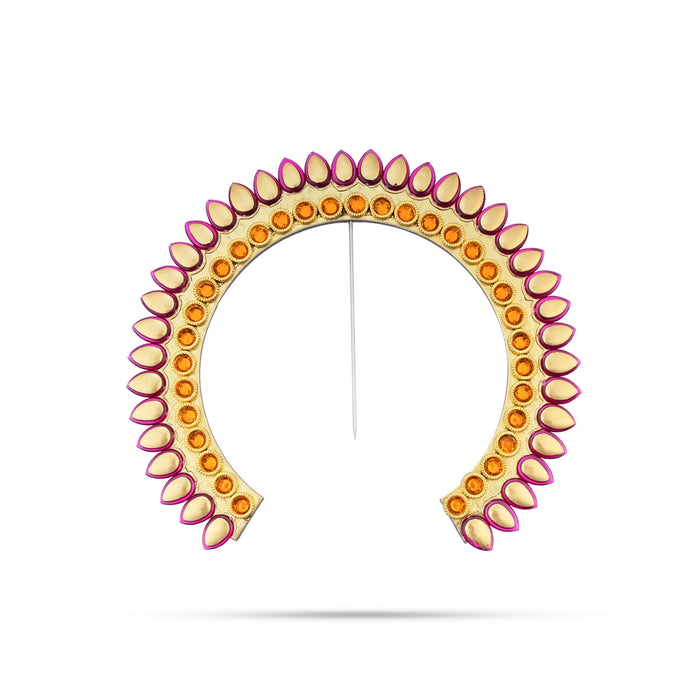 Hair Arch - 7.5 x 8 Inches | Stone Arch/ Hair Accessory/ Multicolour Stone Jewellery for Deity