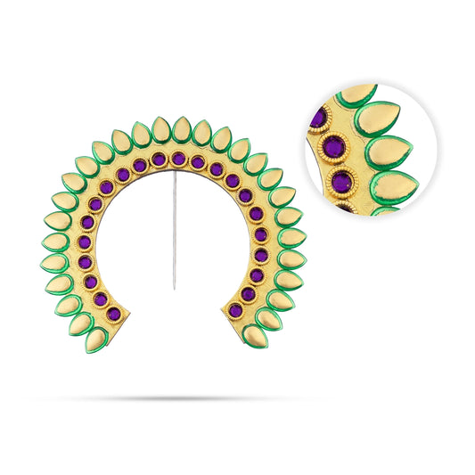 Hair Arch - 7.5 x 8 Inches | Stone Arch/ Hair Accessory/ Multicolour Stone Jewellery for Deity - Head & Face Accessories