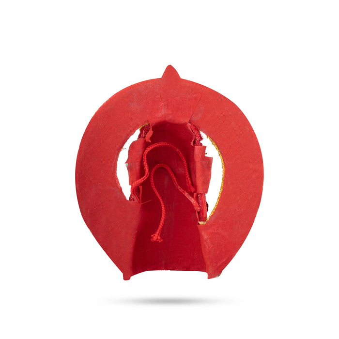 Velvet Crown - 3.5 x 6 Inches | Beads With Stone Design Kireedam/ Arch Design Kiridam for Deity - Head & Face Accessories