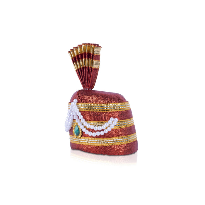 Turban - 12 x 4 Inches | Pagdi/ Mukut/ Kireedam for Deity/ Assorted Colour