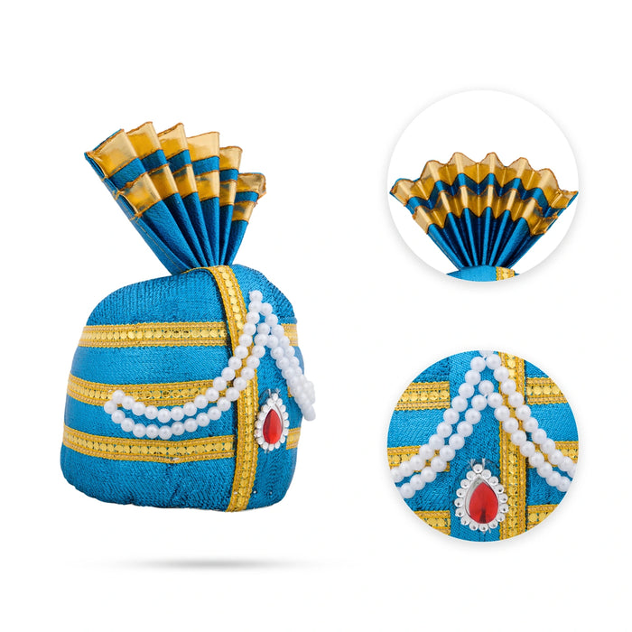 Turban - 8 x 5 Inches | Beads Design Kireedam/ Kiridam/ Crown for Deity - Head & Face Accessories