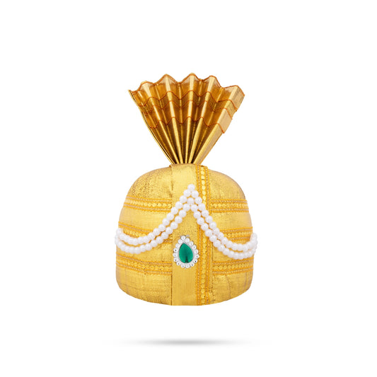 Turban - 8 x 5 Inches | Beads Design Kireedam/ Kiridam/ Crown for Deity - Head & Face Accessories