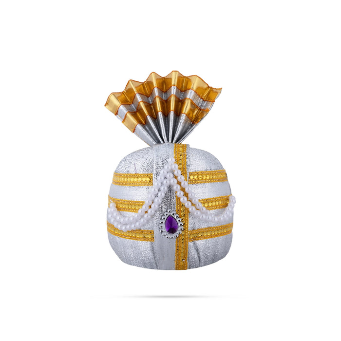 Turban - 8 x 5 Inches | Beads Design Kireedam/ Kiridam/ Crown for Deity - Head & Face Accessories