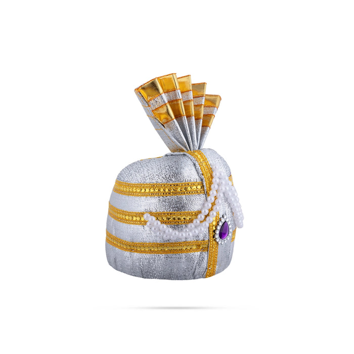 Turban - 8 x 5 Inches | Beads Design Kireedam/ Kiridam/ Crown for Deity - Head & Face Accessories