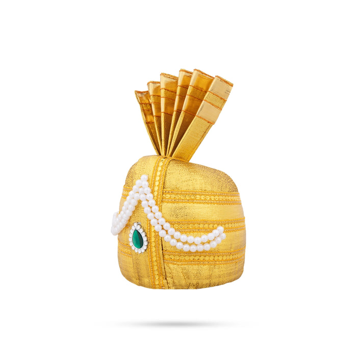 Turban - 8 x 5 Inches | Beads Design Kireedam/ Kiridam/ Crown for Deity - Head & Face Accessories