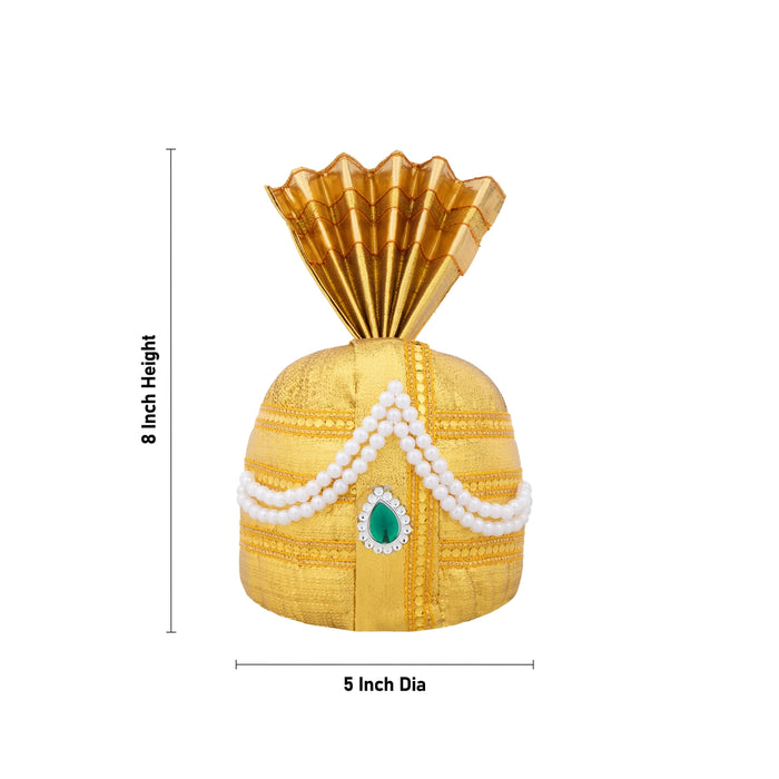 Turban - 8 x 5 Inches | Beads Design Kireedam/ Kiridam/ Crown for Deity - Head & Face Accessories