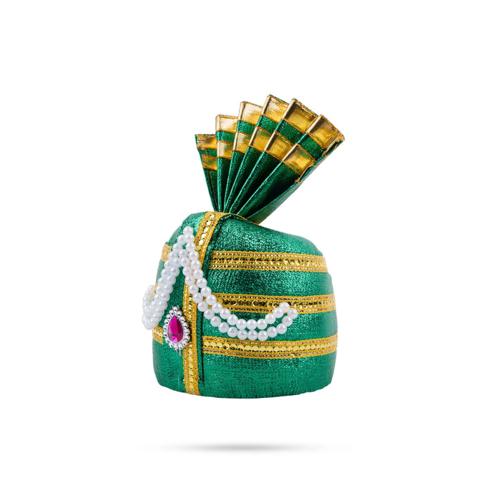 Turban - 8 x 5 Inches | Beads Design Kireedam/ Kiridam/ Crown for Deity - Head & Face Accessories