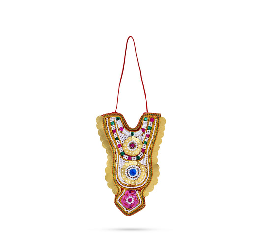 Muthangi - 10 x 7.5 Inches | Pearl With Stone Design Necklace/ Artificial Jewelry for Deity - Neck & Body Accessories