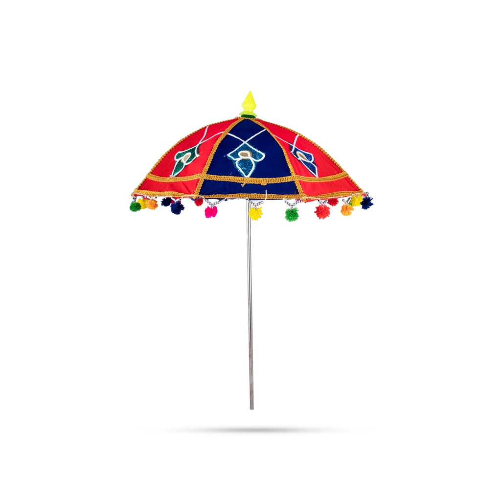 Temple Umbrella - 12 Inches | Velvet Utsava Umbrella/ Decorative Temple Umbrella for Temple