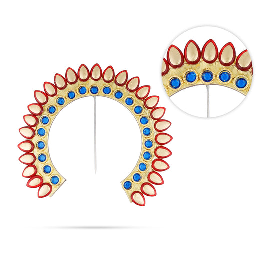 Hair Arch - 5 x 6 Inches | Stone Arch/ Hair Accessory/ Multicolour Stone Jewellery for Deity - Head & Face Accessories