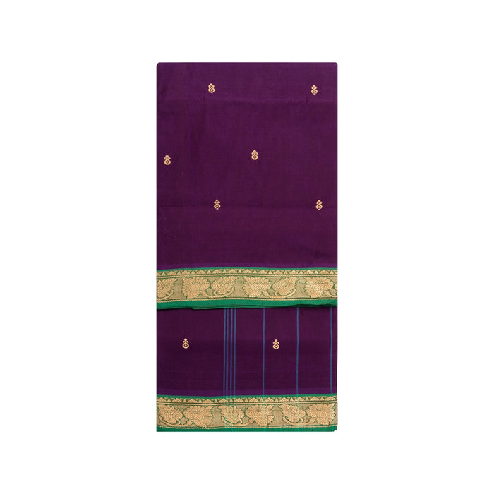 Chettinad Checked Cotton Saree - 12 Mtr | Handloom Saree/ Jari Border Design Traditional Saree for Women