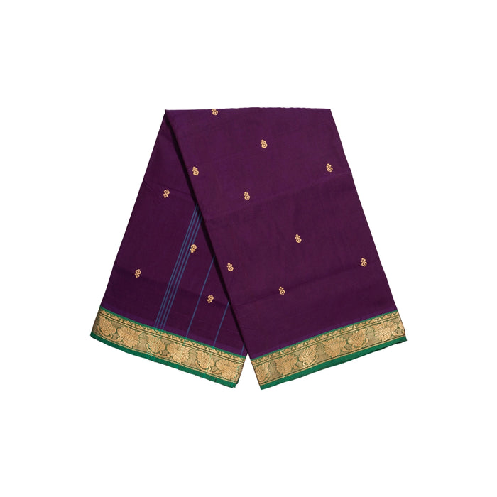 Chettinad Checked Cotton Saree - 12 Mtr | Handloom Saree/ Jari Border Design Traditional Saree for Women