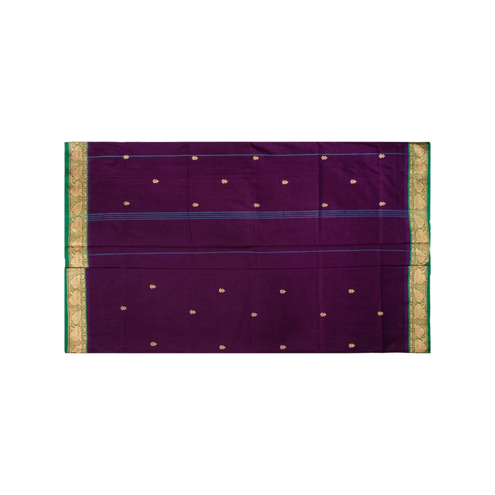 Chettinad Checked Cotton Saree - 12 Mtr | Handloom Saree/ Jari Border Design Traditional Saree for Women