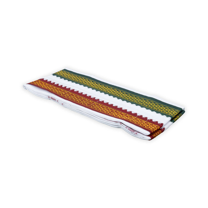 Angavastra - 60 Inches| Towel / Mayilkan Border Thundu / White Colour Kasavu Shawl for Men - Shawls & Towels