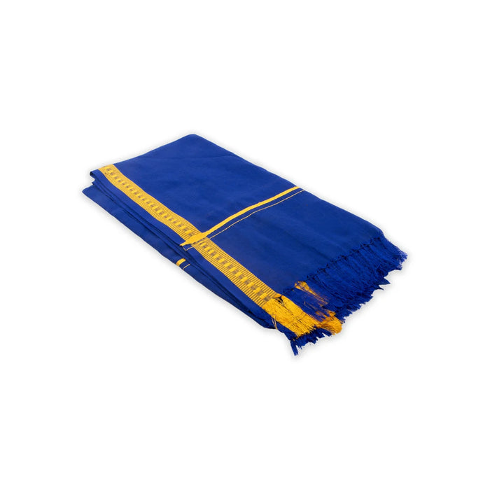 Mudi Towel - 30 x 60 Inches | Pentex Design Towel/ Blue Colour Thorthu/ Kasavu Shawl for Men