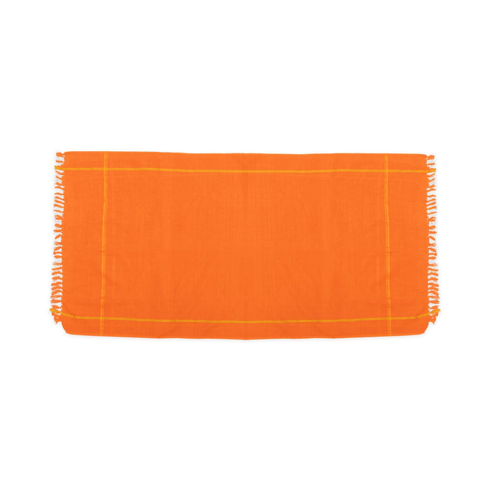 Cotton Towel - 30 x 60 Inches | Thundu / Mudi Orange Colour Gamcha/ Kasavu Shawl / Angavastram for Men