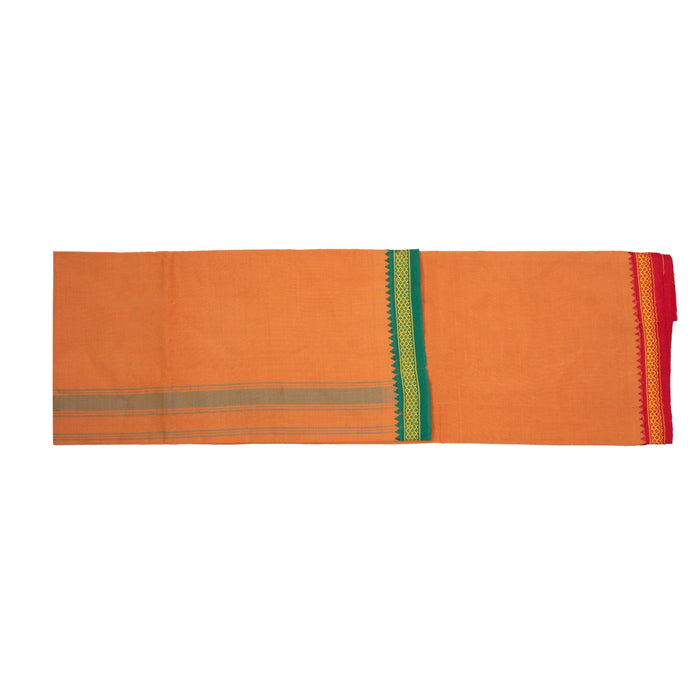 Veshti - 2 Mtr | Kavi Colour Dhoti/ Thalapathi Border Vesti for Men - Veshti & Dhoti