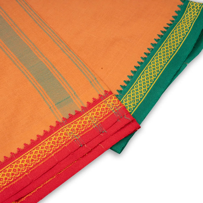 Veshti - 2 Mtr | Kavi Colour Dhoti/ Thalapathi Border Vesti for Men - Veshti & Dhoti