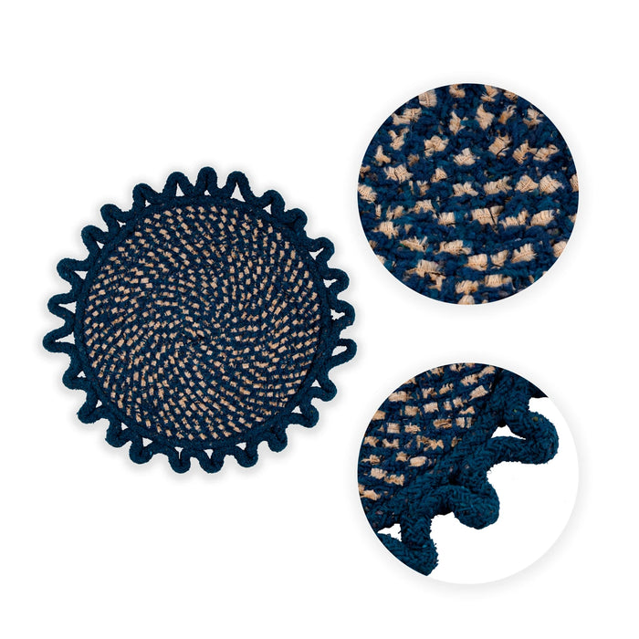 Doormat - 15 Inches | Round Shape Welcome Mat/ Entrance Mat for Home Decor/ Assorted Design & Colour - Door Mat